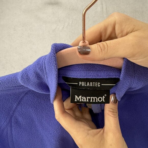 Marmot Jacket Womens XS Purple Polartec Fleece Full Zip Pockets Outdoor D8290 - Picture 2 of 15